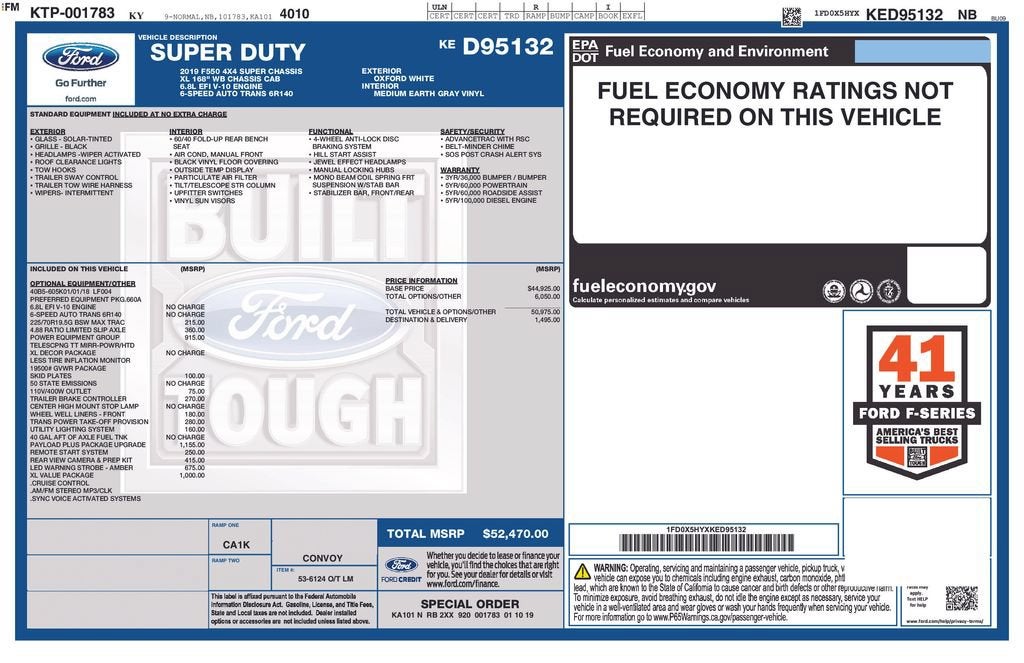 2019 Ford Super Duty F-550 DRW XL