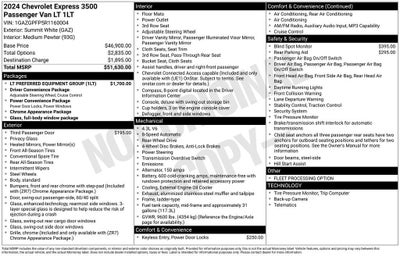 2024 Chevrolet Express Passenger 3500 1LT