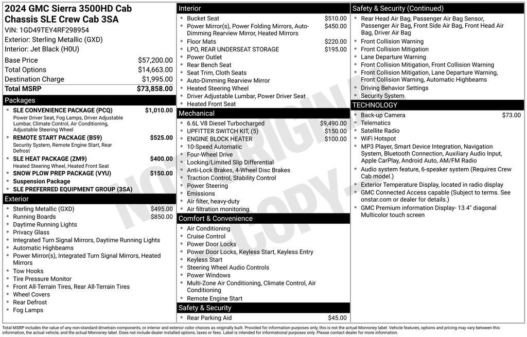 2024 GMC Sierra 3500 HD Chassis Cab SLE