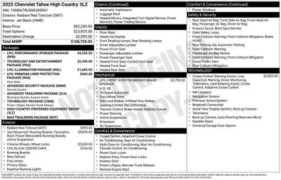 2025 Chevrolet Tahoe High Country