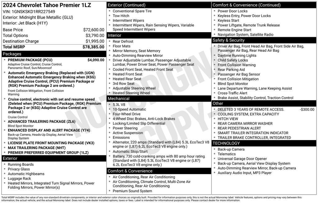 2024 Chevrolet Tahoe Premier