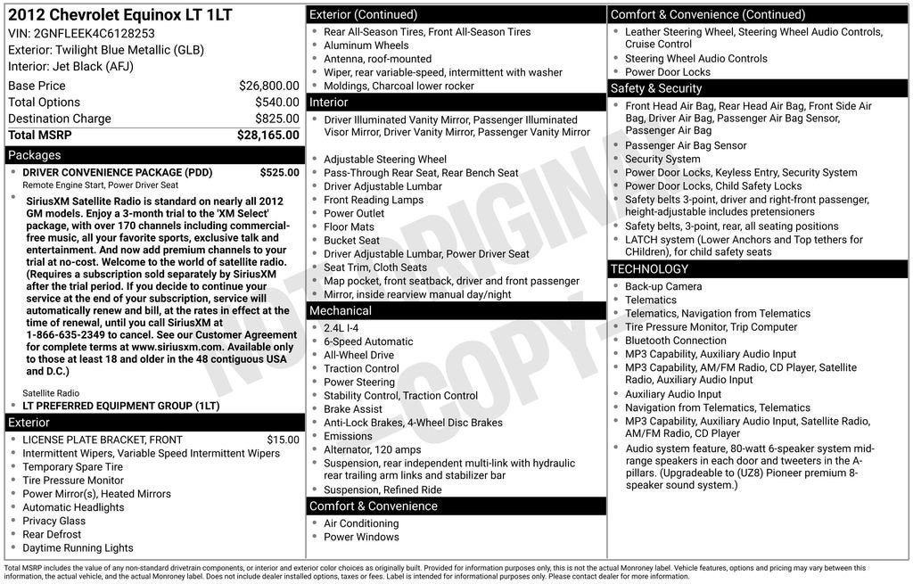 2012 Chevrolet Equinox LT w/1LT