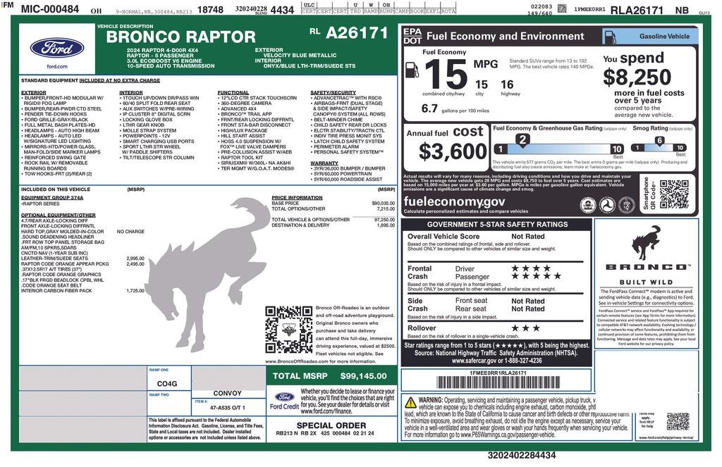 2024 Ford Bronco Raptor
