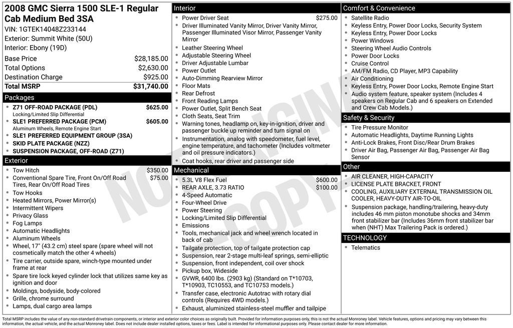 2008 GMC Sierra 1500 SLE1
