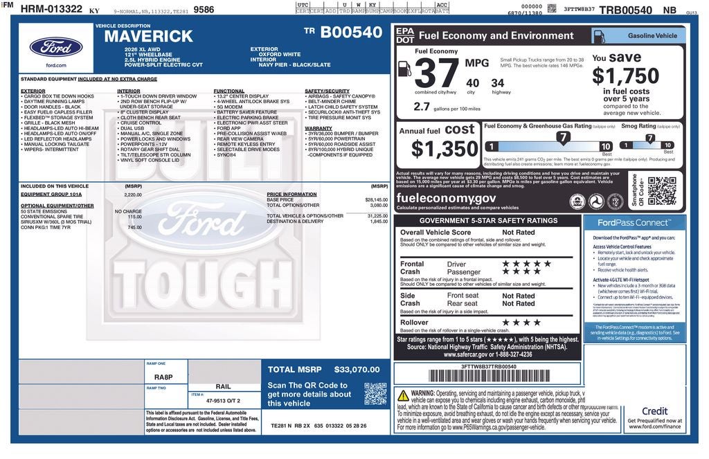 2026 Ford Maverick XL