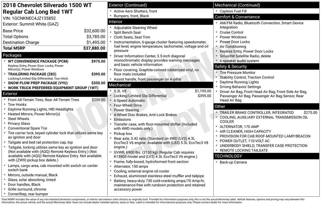 2018 Chevrolet Silverado 1500 WT