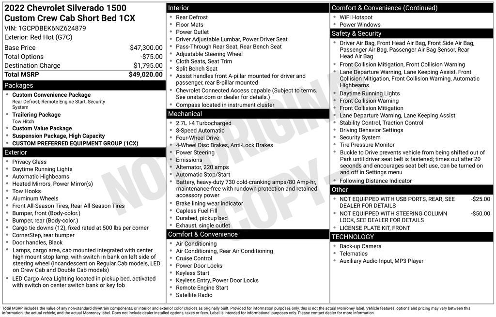 2022 Chevrolet Silverado 1500 Custom