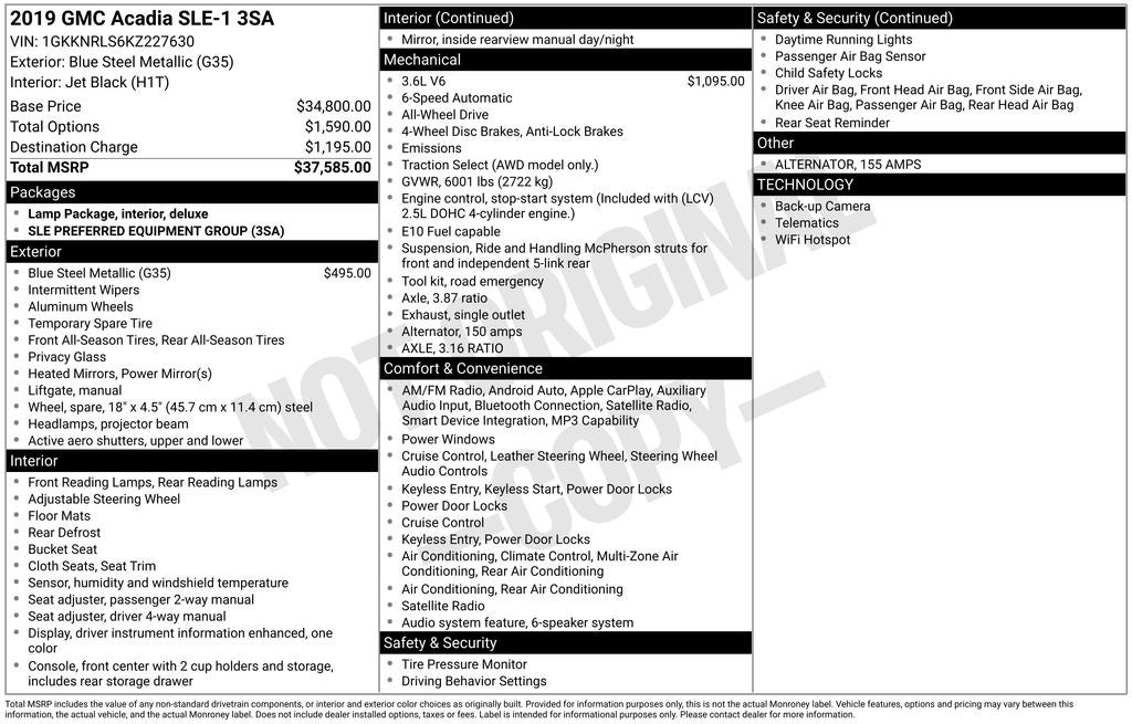 2019 GMC Acadia SLE-1