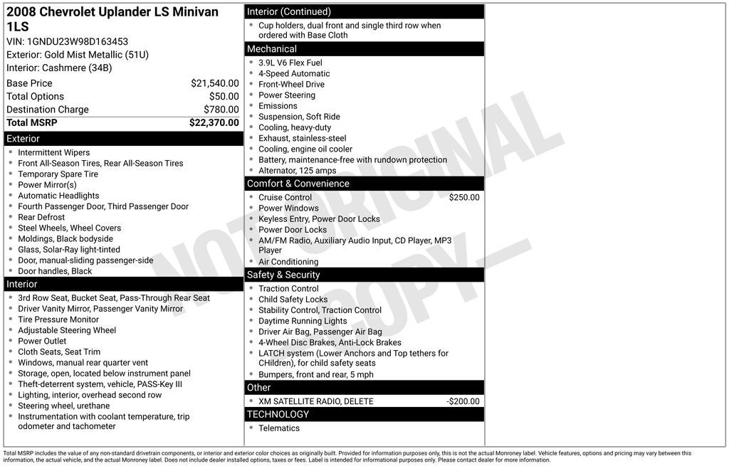 2008 Chevrolet Uplander LS