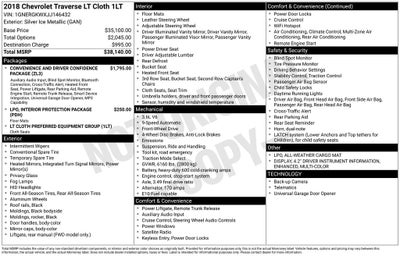 2018 Chevrolet Traverse LT Cloth w/1LT