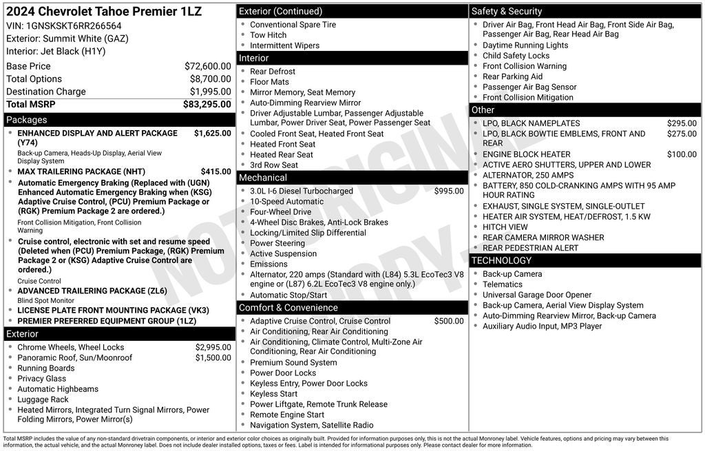 2024 Chevrolet Tahoe Premier