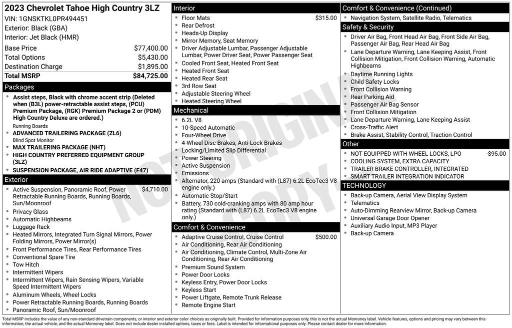 2023 Chevrolet Tahoe High Country