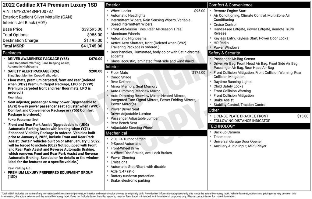 2022 Cadillac XT4 Premium Luxury