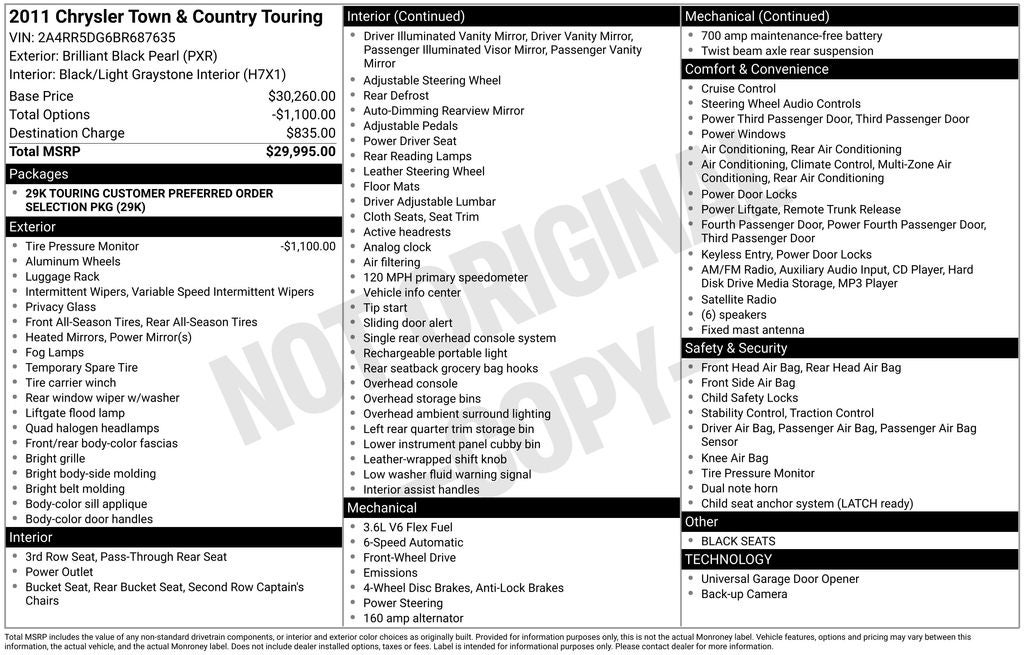 2011 Chrysler Town & Country Touring