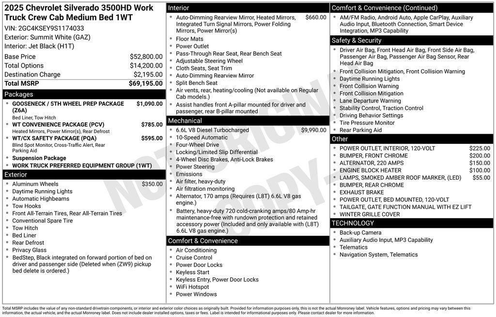 2025 Chevrolet Silverado 3500HD Work Truck