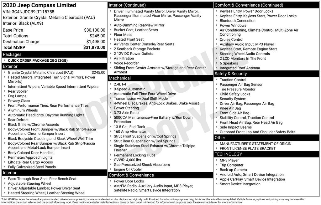 2020 Jeep Compass Limited