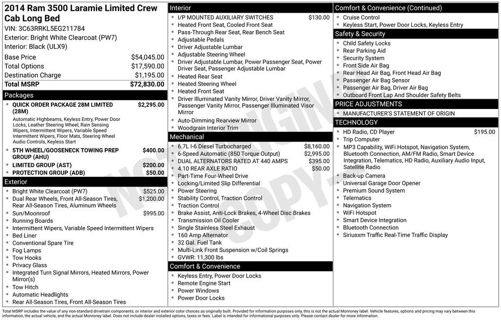 2014 RAM 3500 Laramie Longhorn