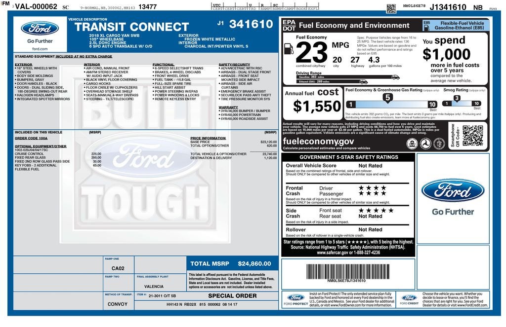 2018 Ford Transit Connect XL