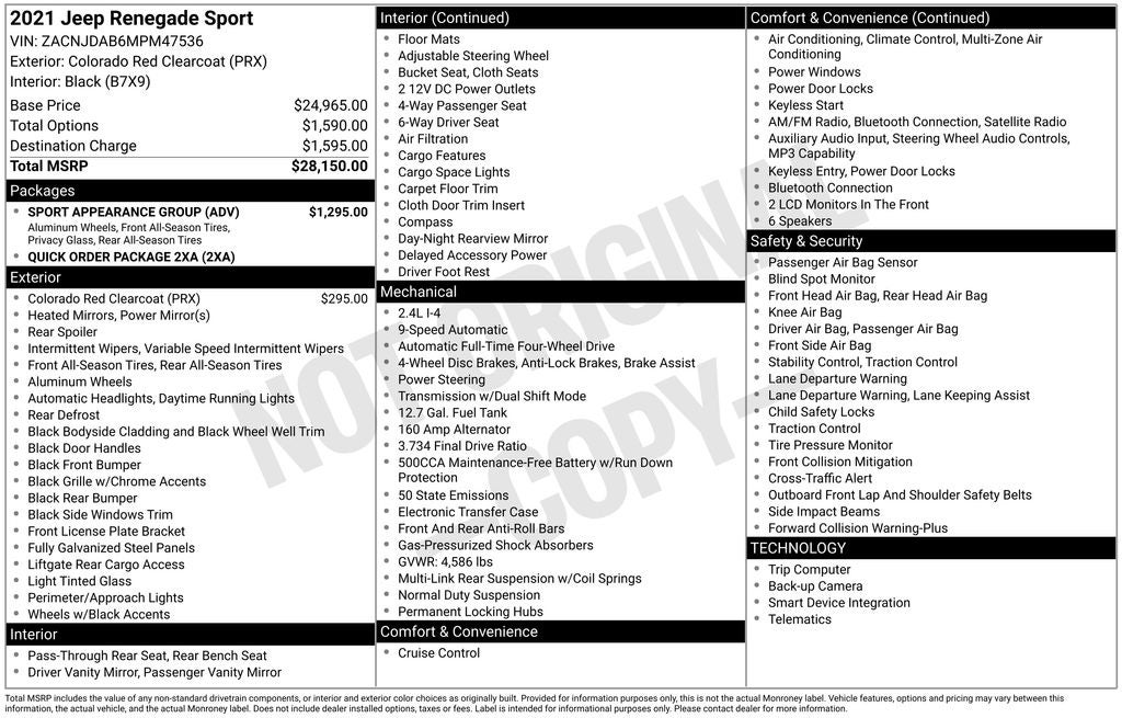 2021 Jeep Renegade Sport